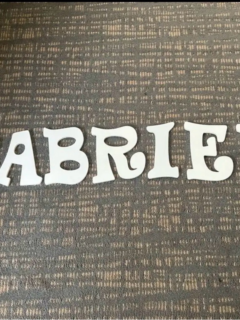 White Decorative Wooden Letters Spelling 'GABRIEL'
